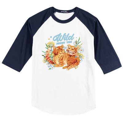 Wild About You Cute Tiger Couple Baseball Sleeve Shirt