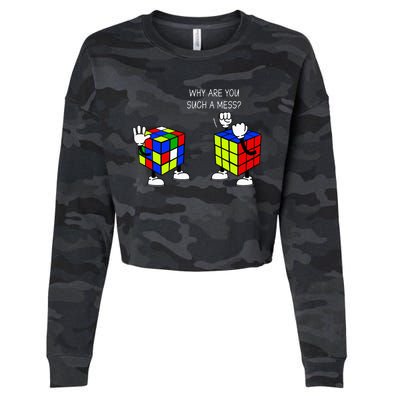 Why Are You Such A Mess Funny Speed Cubing Cropped Pullover Crew