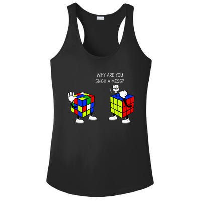 Why Are You Such A Mess Funny Speed Cubing Ladies PosiCharge Competitor Racerback Tank