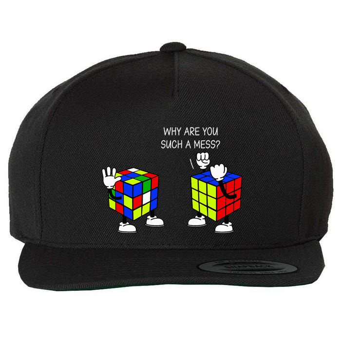 Why Are You Such A Mess Funny Speed Cubing Wool Snapback Cap