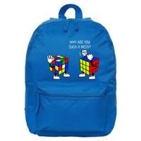 Why Are You Such A Mess Funny Speed Cubing 16 in Basic Backpack