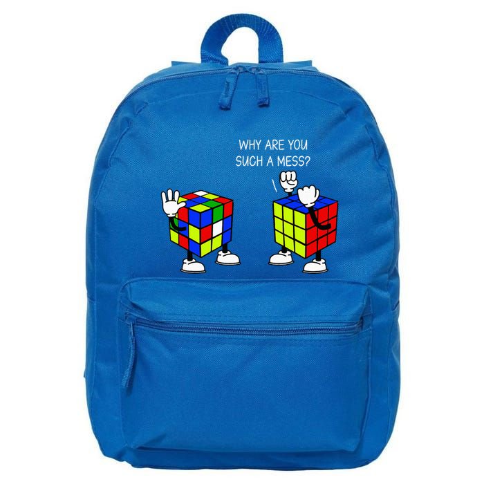 Why Are You Such A Mess Funny Speed Cubing 16 in Basic Backpack