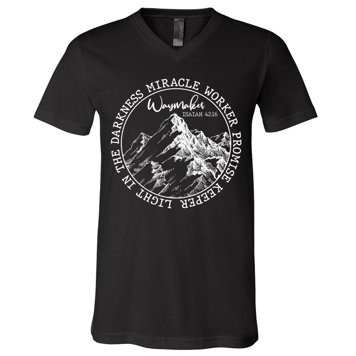 Waymaker Isaiah 42:16 Nature Mountains V-Neck T-Shirt