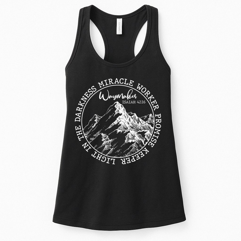 Waymaker Isaiah 42:16 Nature Mountains Womens Tank Top