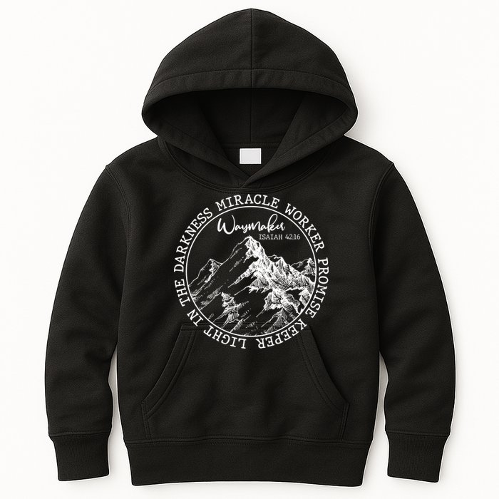 Waymaker Isaiah 42:16 Nature Mountains Kids Hoodie