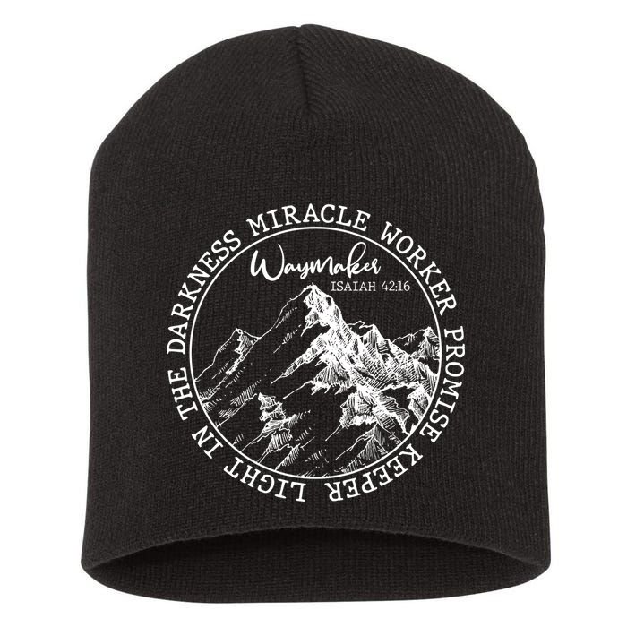 Waymaker Isaiah 42:16 Nature Mountains Short Acrylic Beanie