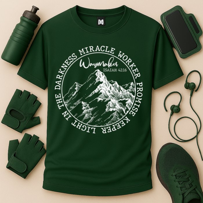 Waymaker Isaiah 42:16 Nature Mountains Cooling Performance Crew T-Shirt