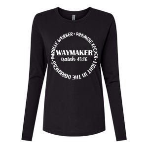 Waymaker Isaiah 43:16 Womens Cotton Relaxed Long Sleeve T-Shirt