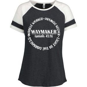 Waymaker Isaiah 43:16 Enza Ladies Jersey Colorblock Tee