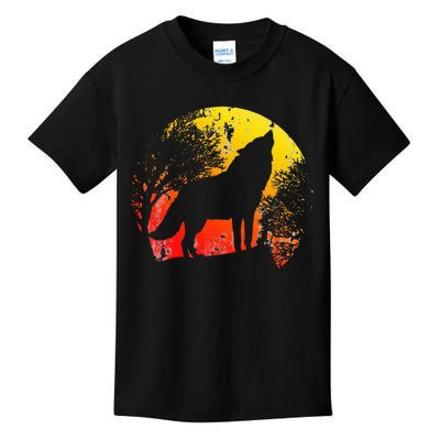 Wild Animal Zoo Keeper Gift Idea Retro Wolf Kids T-Shirt