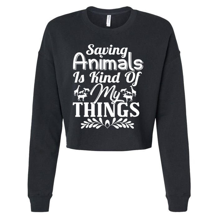 Wildlife Animals Zoo Keeper Graphic Cropped Pullover Crew