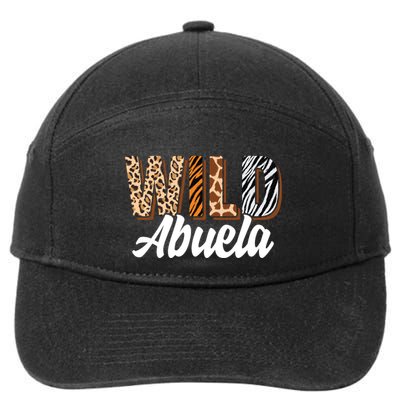 Wild Abuela Zoo Born Two Be Wild Bgiftday Safari Jungle Animal Gift 7-Panel Snapback Hat