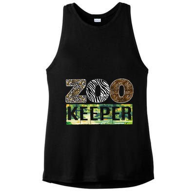 Wildlife Animals Zoo Keeper Graphic Ladies PosiCharge Tri-Blend Wicking Tank