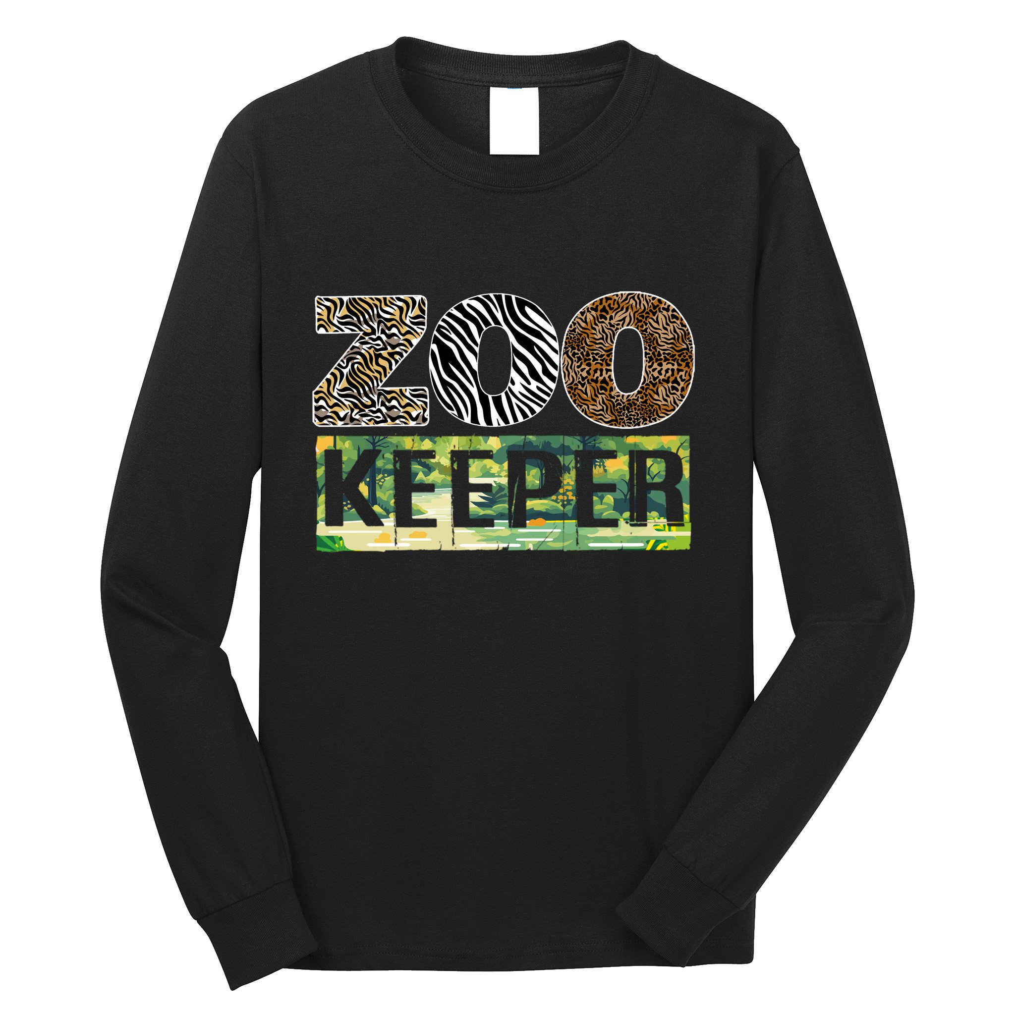 Wildlife Animals Zoo Keeper Graphic Long Sleeve Shirt
