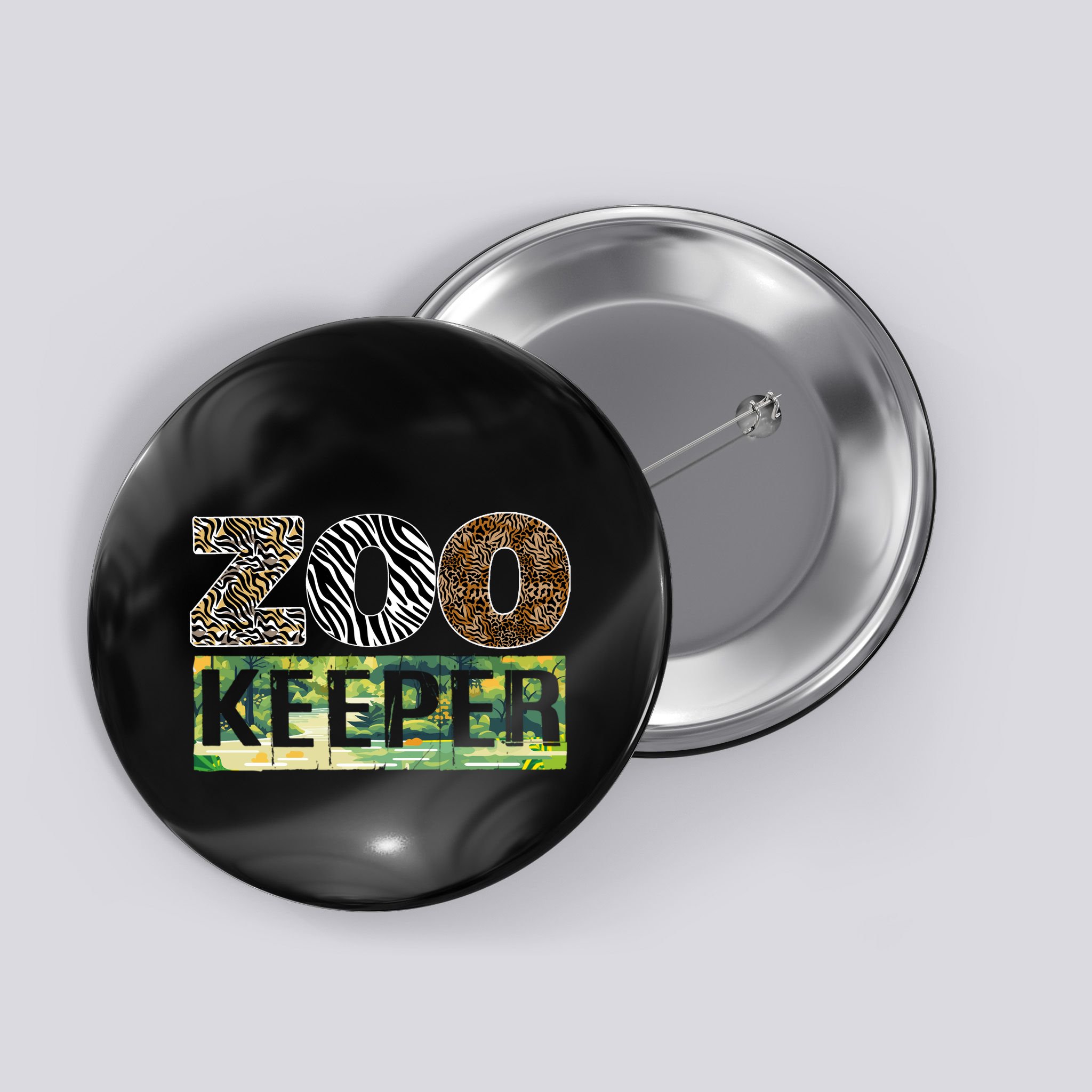 Wildlife Animals Zoo Keeper Graphic Button