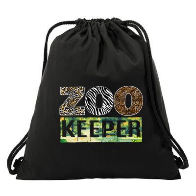 Wildlife Animals Zoo Keeper Graphic Drawstring Bag