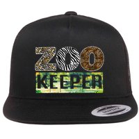 Wildlife Animals Zoo Keeper Graphic Flat Bill Trucker Hat