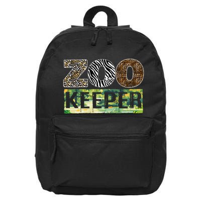 Wildlife Animals Zoo Keeper Graphic 16 in Basic Backpack
