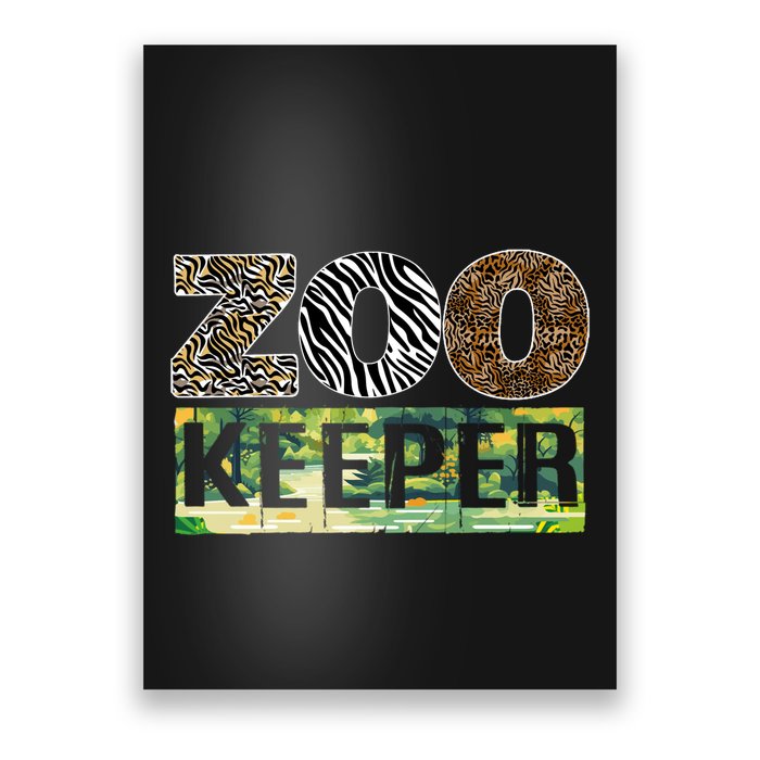 Wildlife Animals Zoo Keeper Graphic Poster