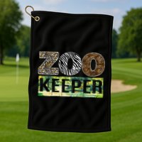 Wildlife Animals Zoo Keeper Graphic Golf Towel