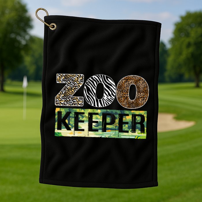Wildlife Animals Zoo Keeper Graphic Golf Towel