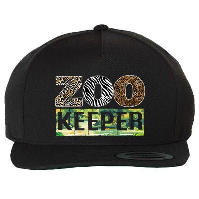 Wildlife Animals Zoo Keeper Graphic Wool Snapback Cap
