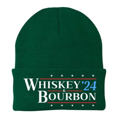 Whiskey & Bourbon 24 Funny Drinking Alcohol Election 2024 Knit Cap Winter Beanie