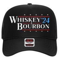 Whiskey & Bourbon 24 Funny Drinking Alcohol Election 2024 High Crown Mesh Back Trucker Hat