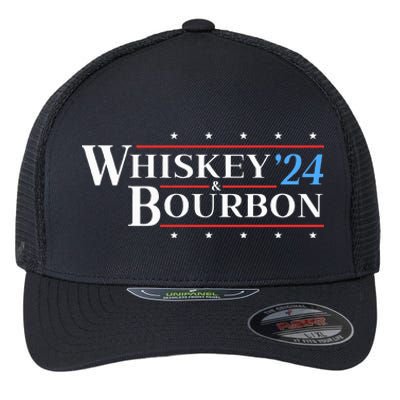 Whiskey & Bourbon 24 Funny Drinking Alcohol Election 2024 Flexfit Unipanel Trucker Cap