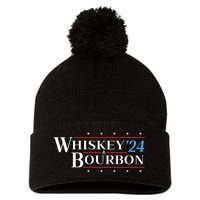 Whiskey & Bourbon 24 Funny Drinking Alcohol Election 2024 Pom Pom 12in Knit Beanie