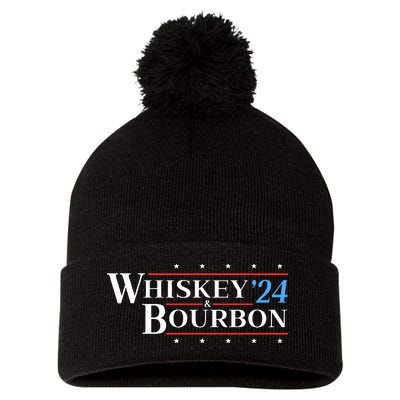 Whiskey & Bourbon 24 Funny Drinking Alcohol Election 2024 Pom Pom 12in Knit Beanie