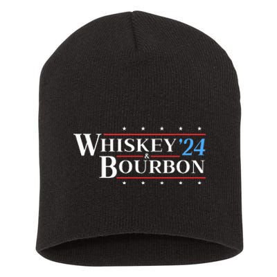 Whiskey & Bourbon 24 Funny Drinking Alcohol Election 2024 Short Acrylic Beanie