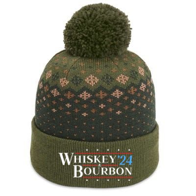 Whiskey & Bourbon 24 Funny Drinking Alcohol Election 2024 The Baniff Cuffed Pom Beanie