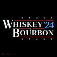 Whiskey & Bourbon 24 Funny Drinking Alcohol Election 2024 Womens T-Shirt