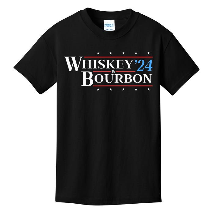 Whiskey & Bourbon 24 Funny Drinking Alcohol Election 2024 Kids T-Shirt