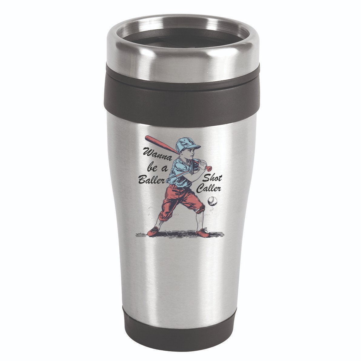 Wanna Be A Baller Shot Caller 16oz Travel Tumbler