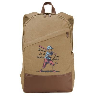 Wanna Be A Baller Shot Caller Cotton Canvas Backpack