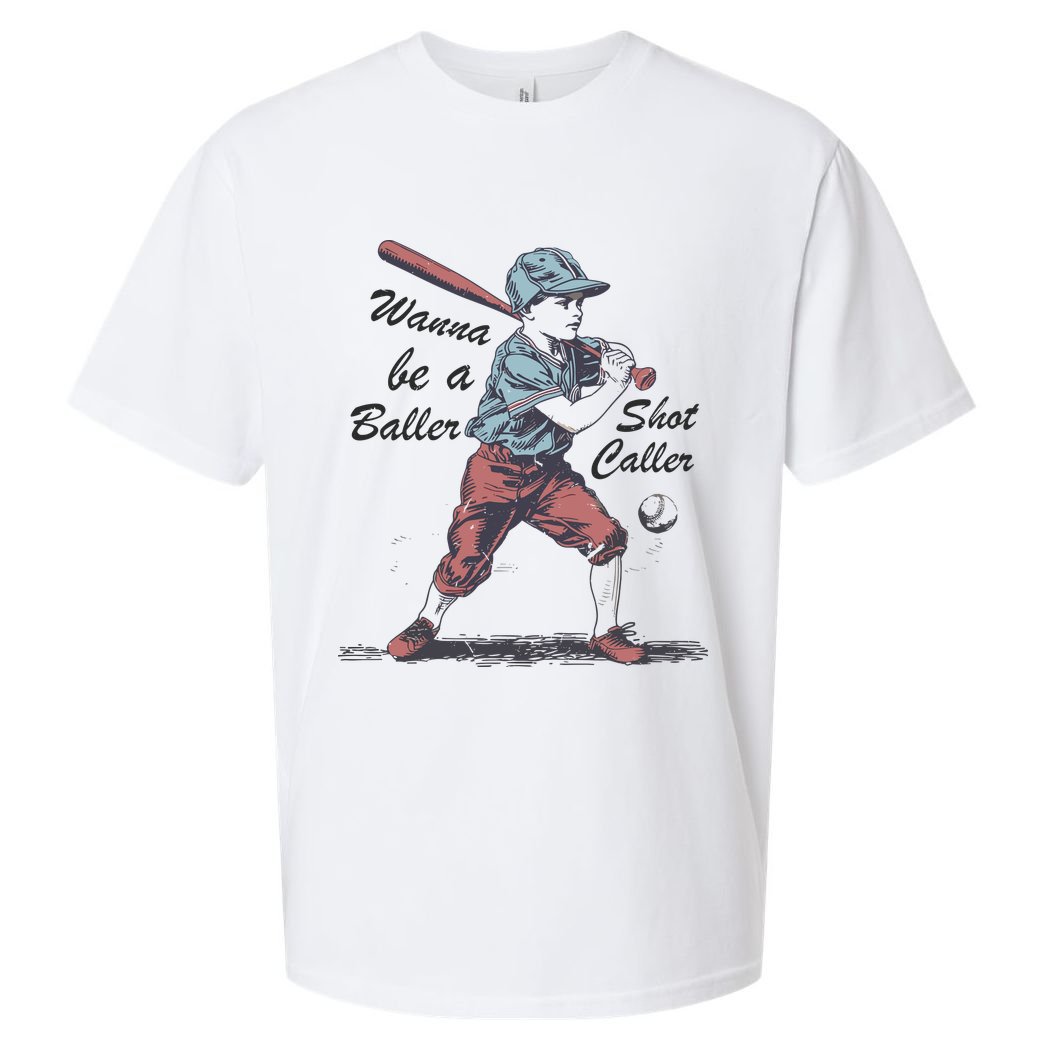 Wanna Be A Baller Shot Caller Sueded Cloud Jersey T-Shirt
