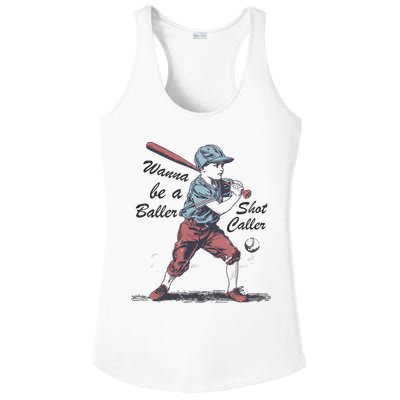 Wanna Be A Baller Shot Caller Ladies PosiCharge Competitor Racerback Tank