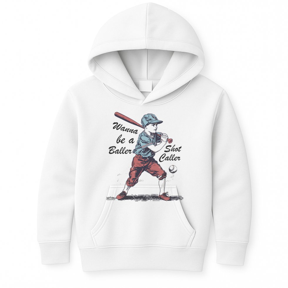 Wanna Be A Baller Shot Caller Kids Hoodie
