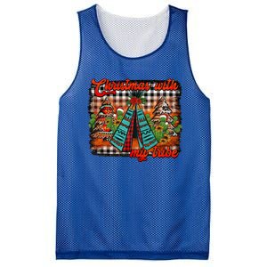 Western Boho Aztec Cowhide Red Plaid Christmas With My Tribe Gift Mesh Reversible Basketball Jersey Tank