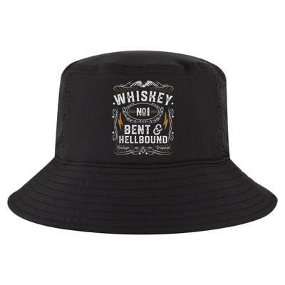 Whiskey Bent And Hellbound Country Music Biker Bourbon Gift Cool Comfort Performance Bucket Hat