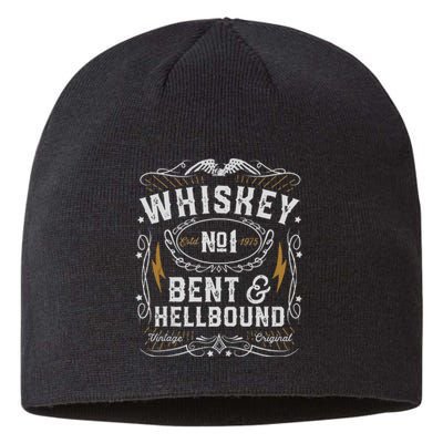 Whiskey Bent And Hellbound Country Music Biker Bourbon Gift Sustainable Beanie