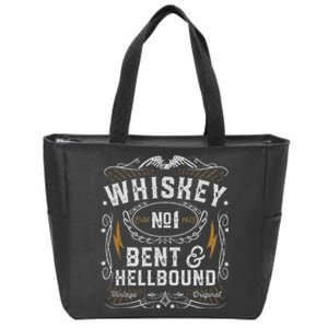 Whiskey Bent And Hellbound Country Music Biker Bourbon Gift Zip Tote Bag