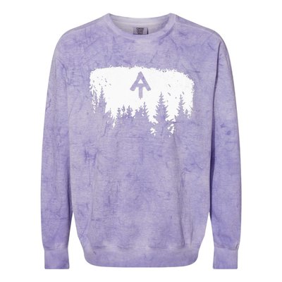 White Blaze Appalachian AT Trail Minimalist Pine Tree Hike Colorblast Crewneck Sweatshirt