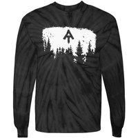 White Blaze Appalachian AT Trail Minimalist Pine Tree Hike Tie-Dye Long Sleeve Shirt