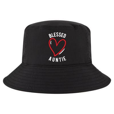 Wo Blessed Auntie Cute Love Heart Aunt Reveal Vibes Gift Cool Comfort Performance Bucket Hat