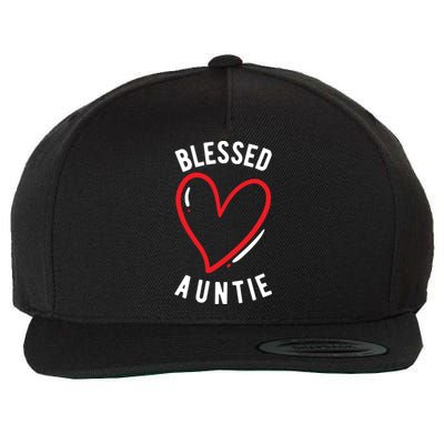 Wo Blessed Auntie Cute Love Heart Aunt Reveal Vibes Gift Wool Snapback Cap