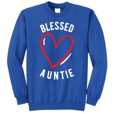 Wo Blessed Auntie Cute Love Heart Aunt Reveal Vibes Gift Sweatshirt