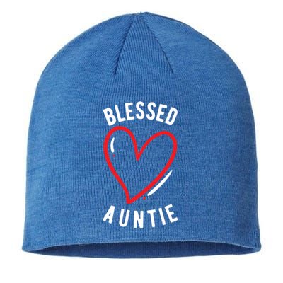 Wo Blessed Auntie Cute Love Heart Aunt Reveal Vibes Gift Sustainable Beanie